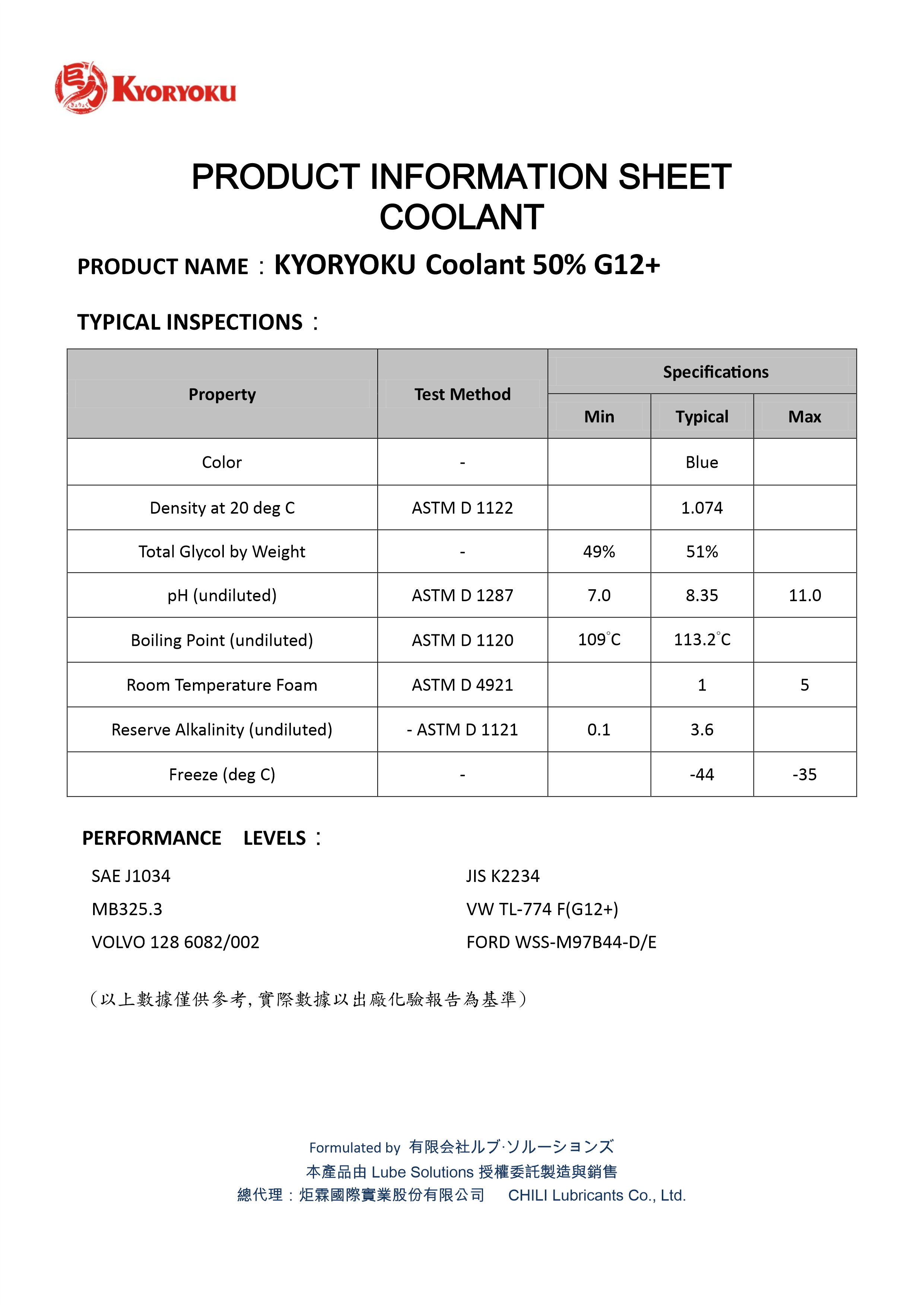 50% G12+濃縮長效水箱精 50% G12+濃縮長效水箱精